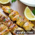 Greek Chicken Skewers with Homemade Tzatziki Sauce - Featured Image