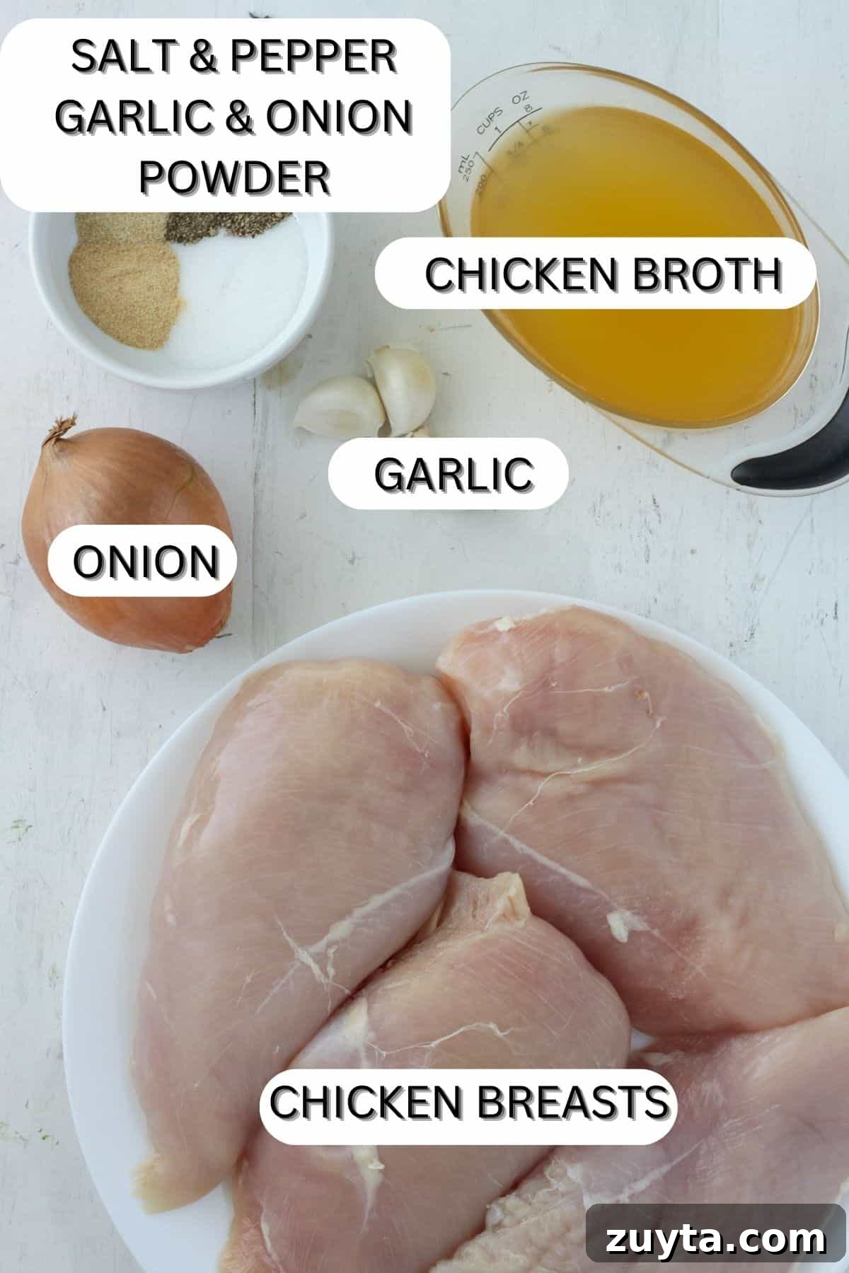 Flavorful Dutch Oven Pulled Chicken Recipe 3 Ingredients for Dutch oven pulled chicken.