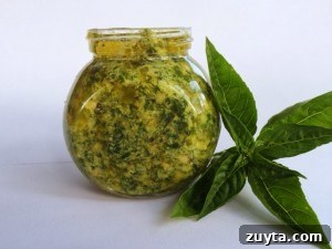 Jar of basil and cashew pesto