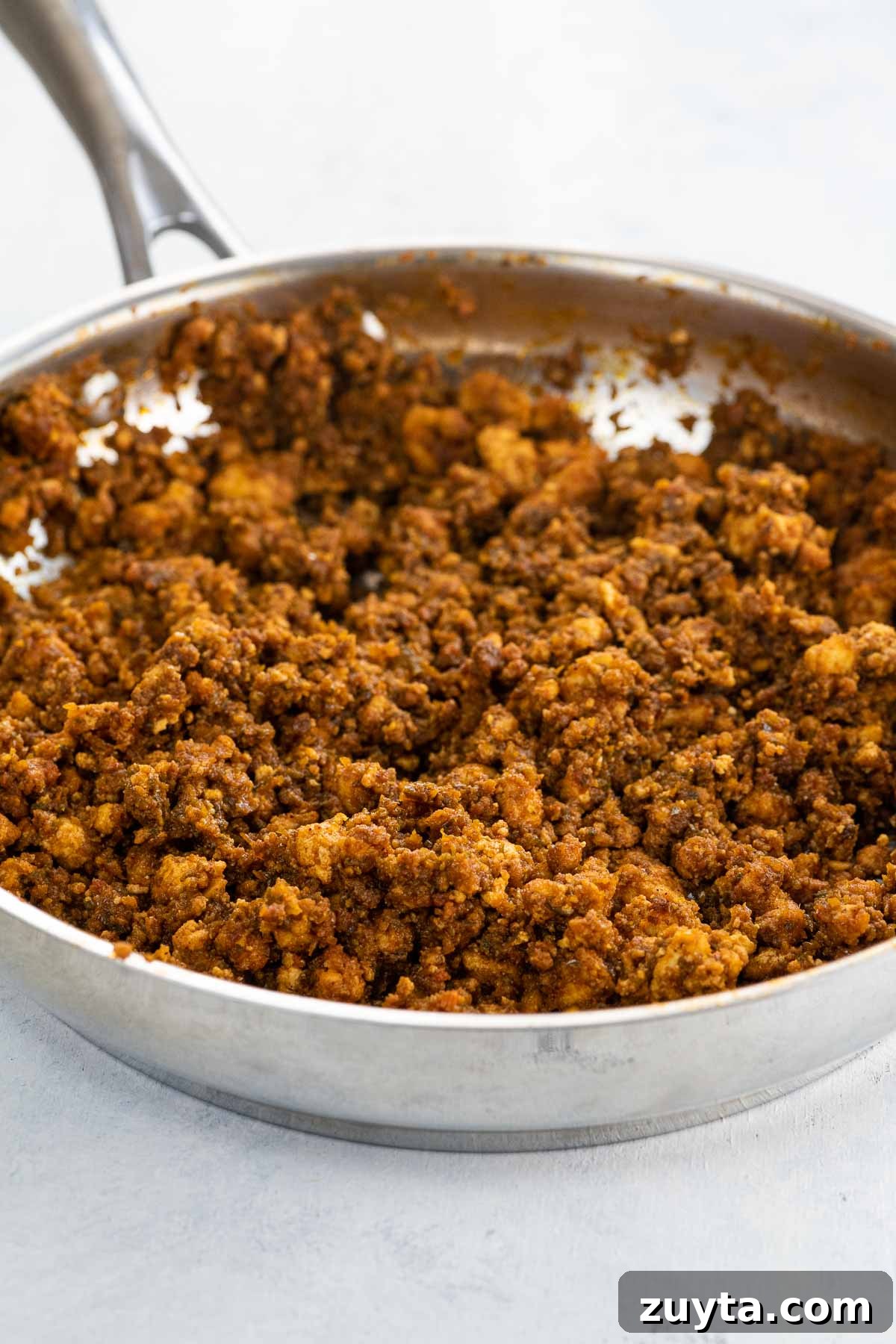 Sofritas Tofu Taco Filling Recipe 4 tofu taco meat (sofritas) in a pan