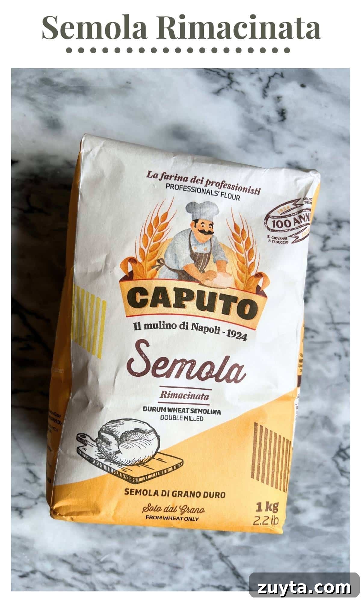 A close up of a bag of Caputo semola rimacinata