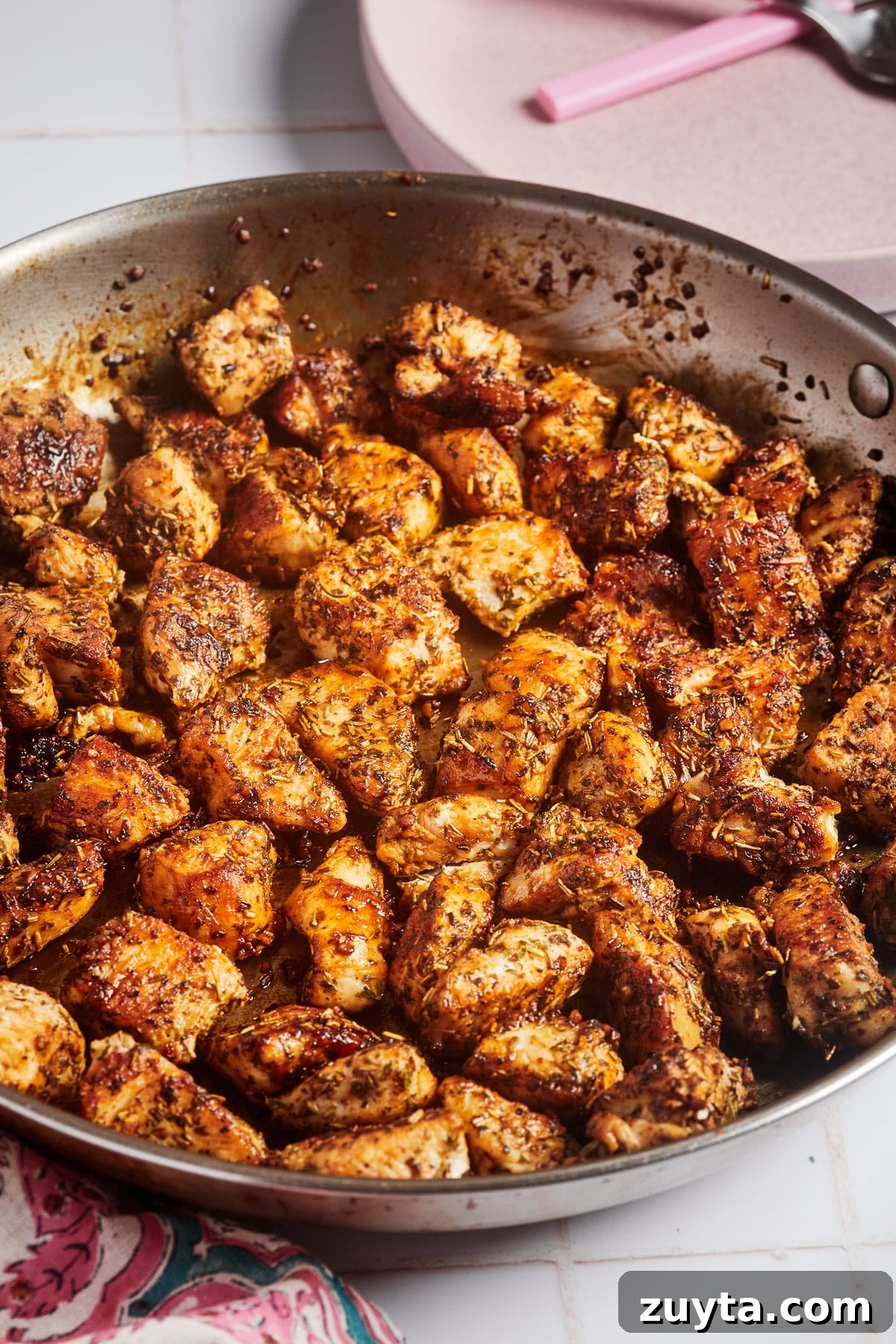 20-Minute Skillet Lemon Herb Chicken Bites 3 img 40695 3