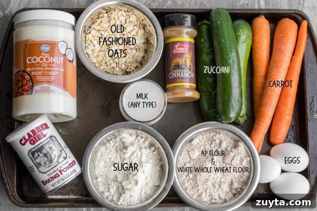 One-Bowl Zucchini Carrot Muffins Recipe 2 ingredients for zucchini carrot muffins