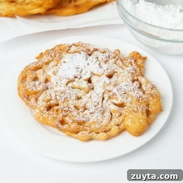 Air Fryer Oreos Recipe: Crispy, Gooey Dessert 13 funnel cake with powdered sugar on white plate