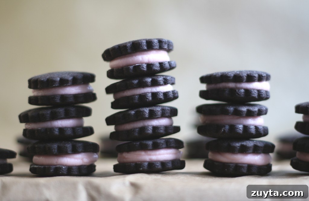 Peppermint Cocoa Cookies with Melted Candy Cane Frosting 6 Melted Candy Cane-Filled Cocoa Sandwich Cookies, butter me up, Brooklyn!