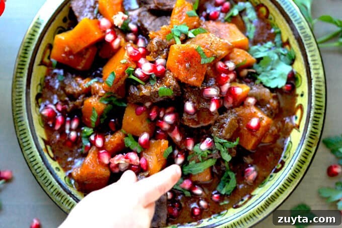 Traditional Greek Chickpea Soup: Revithosoupa Recipe 5 Butternut Squash Beef Stew with Cinnamon and Pomegranates - perfect comfort winter food - Innocent Delight