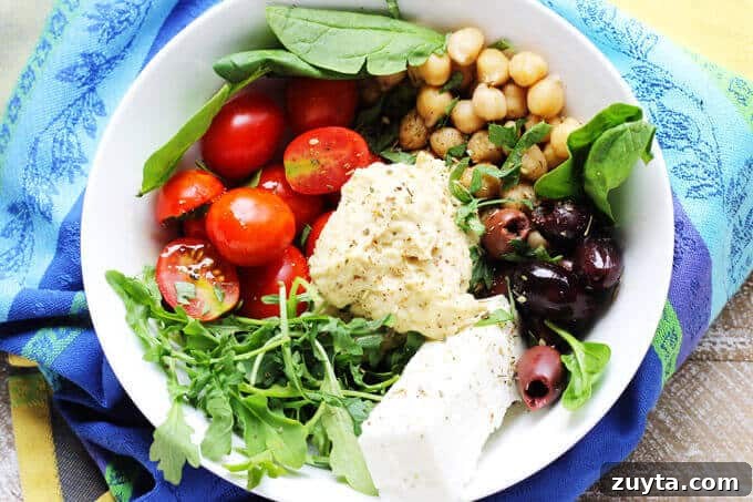 Traditional Greek Chickpea Soup: Revithosoupa Recipe 2 Mediterranean Hummus Bowl - super easy and super healthy Mediterranean dish that can be served for lunch or light dinner. And the best part - it can be ready in 10 minutes.