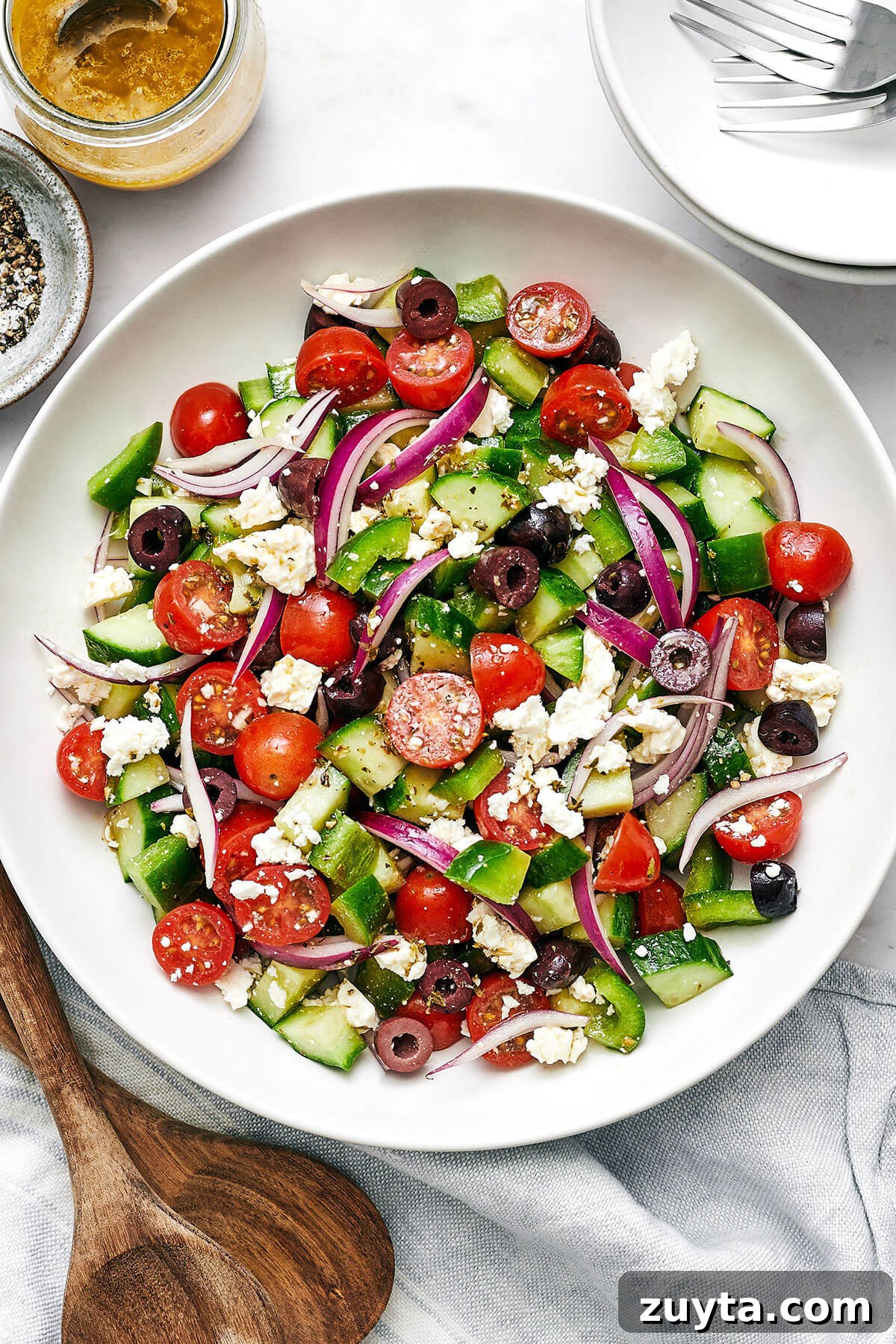 Over 60 Mediterranean Diet Recipes for Every Meal 2 A big bowl of Greek salad