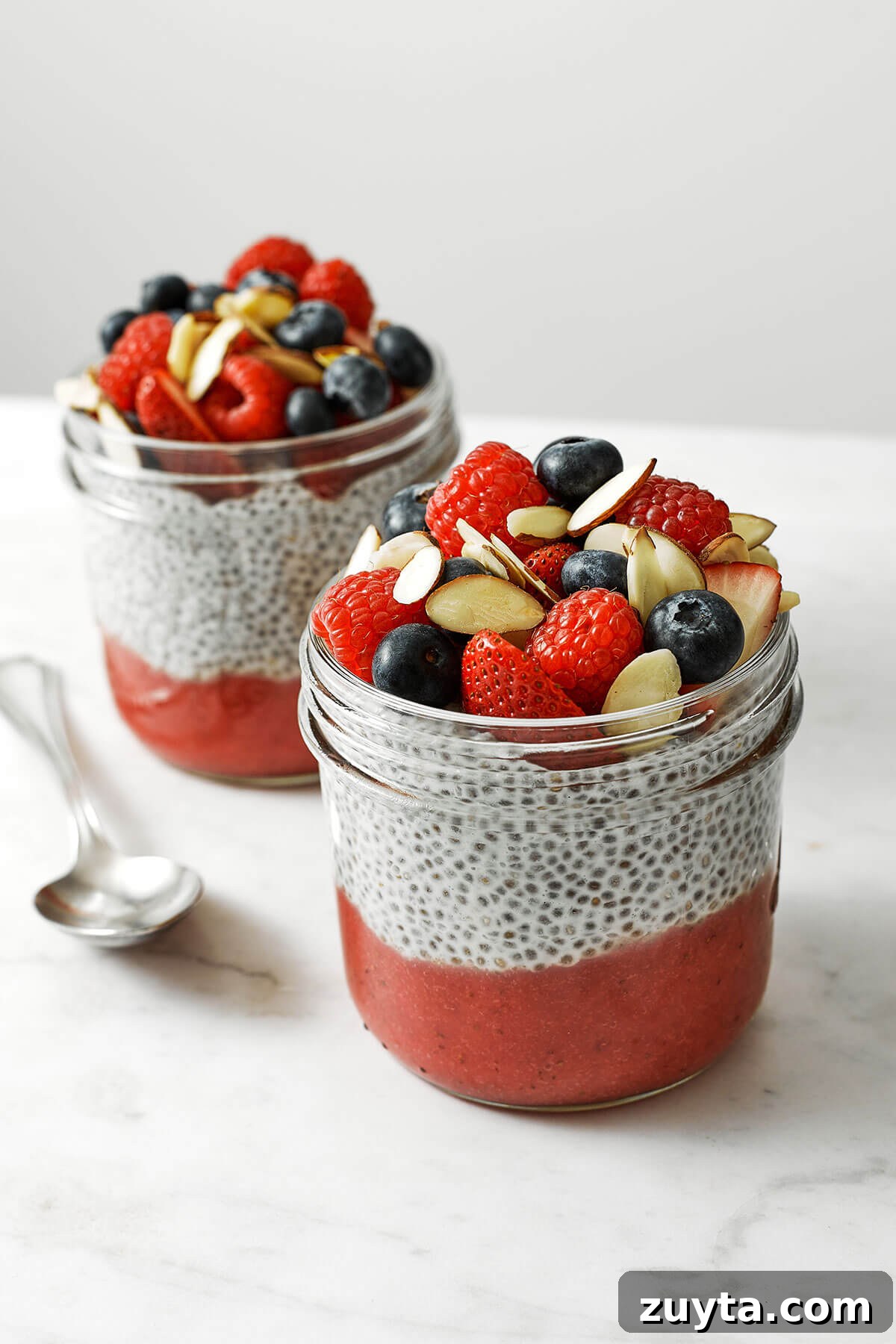 Over 60 Mediterranean Diet Recipes for Every Meal 21 Two jars of chia pudding and fruits