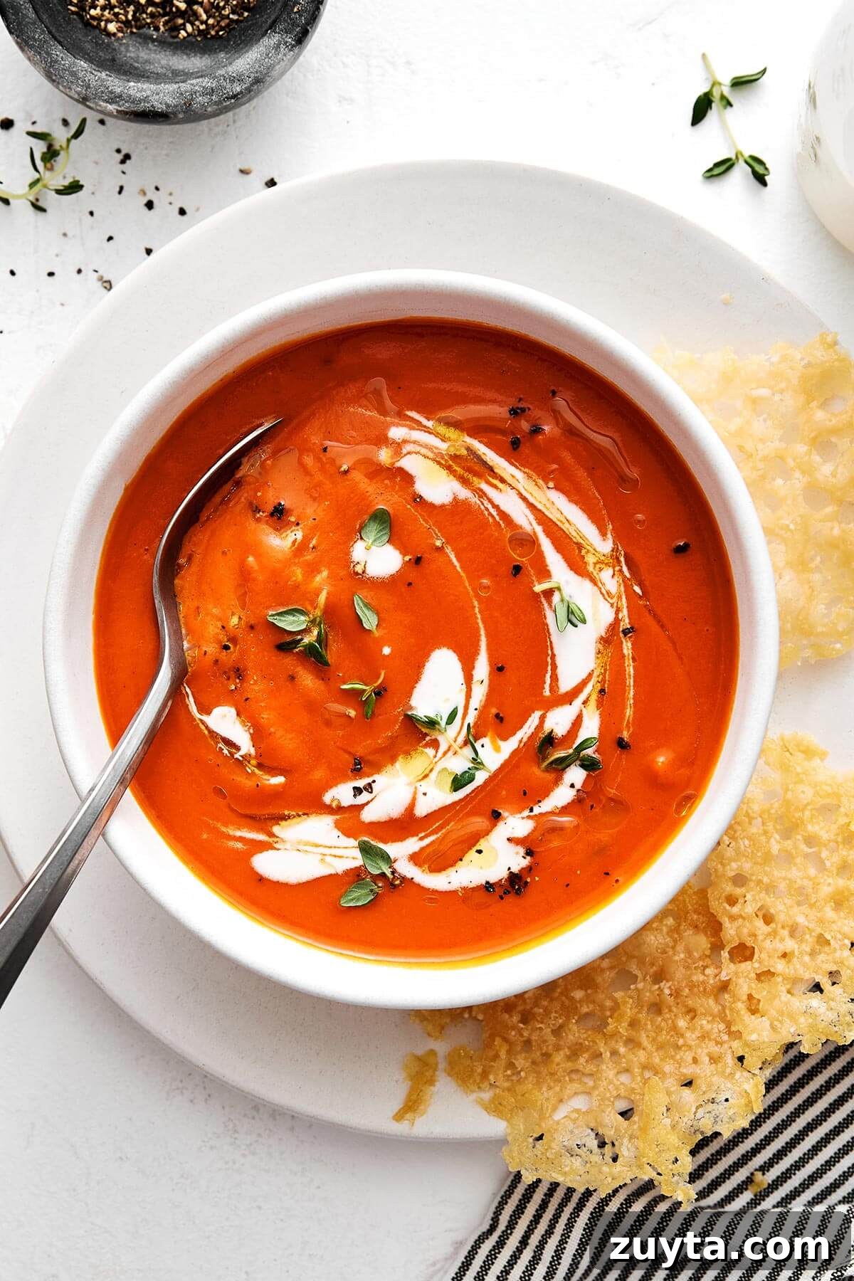 Over 60 Mediterranean Diet Recipes for Every Meal 48 A bowl of tomato soup.