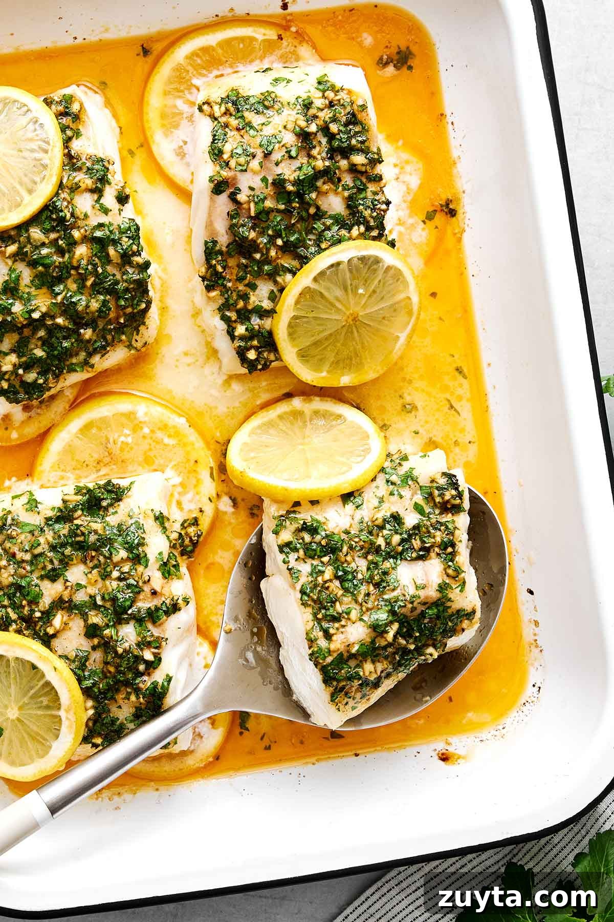 Over 60 Mediterranean Diet Recipes for Every Meal 58 Garlic butter herb baked cod fillets.