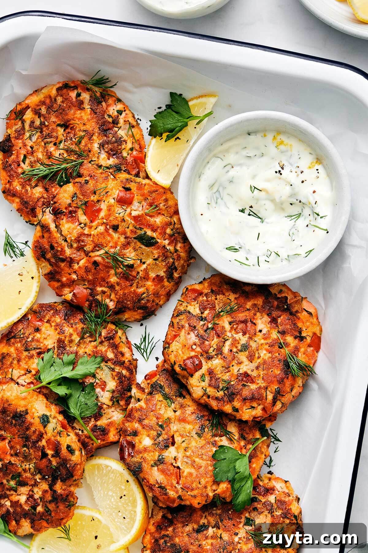 Over 60 Mediterranean Diet Recipes for Every Meal 69 Salmon patties in a casserole dish.