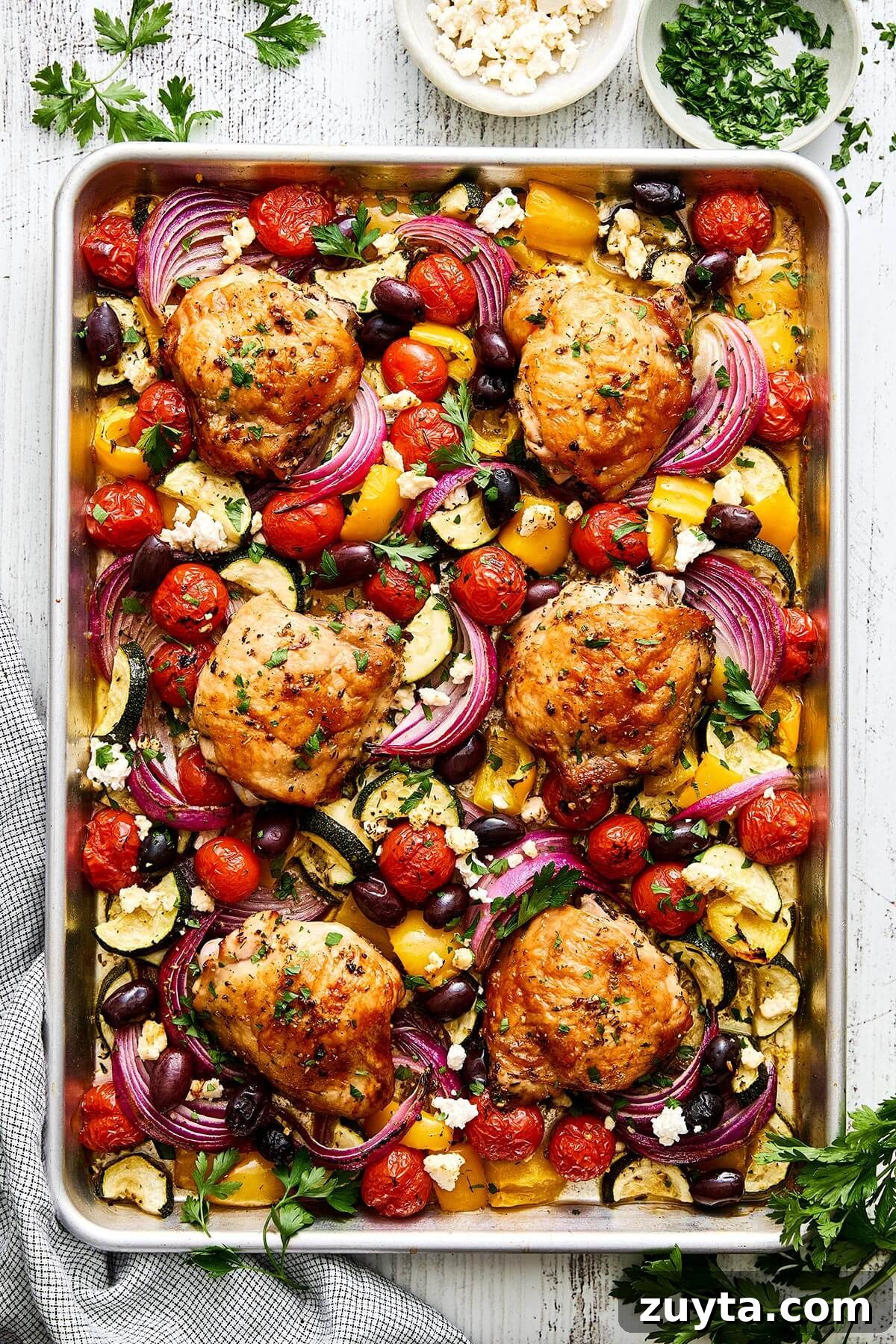 Over 60 Mediterranean Diet Recipes for Every Meal 9 Greek sheet pan chicken.