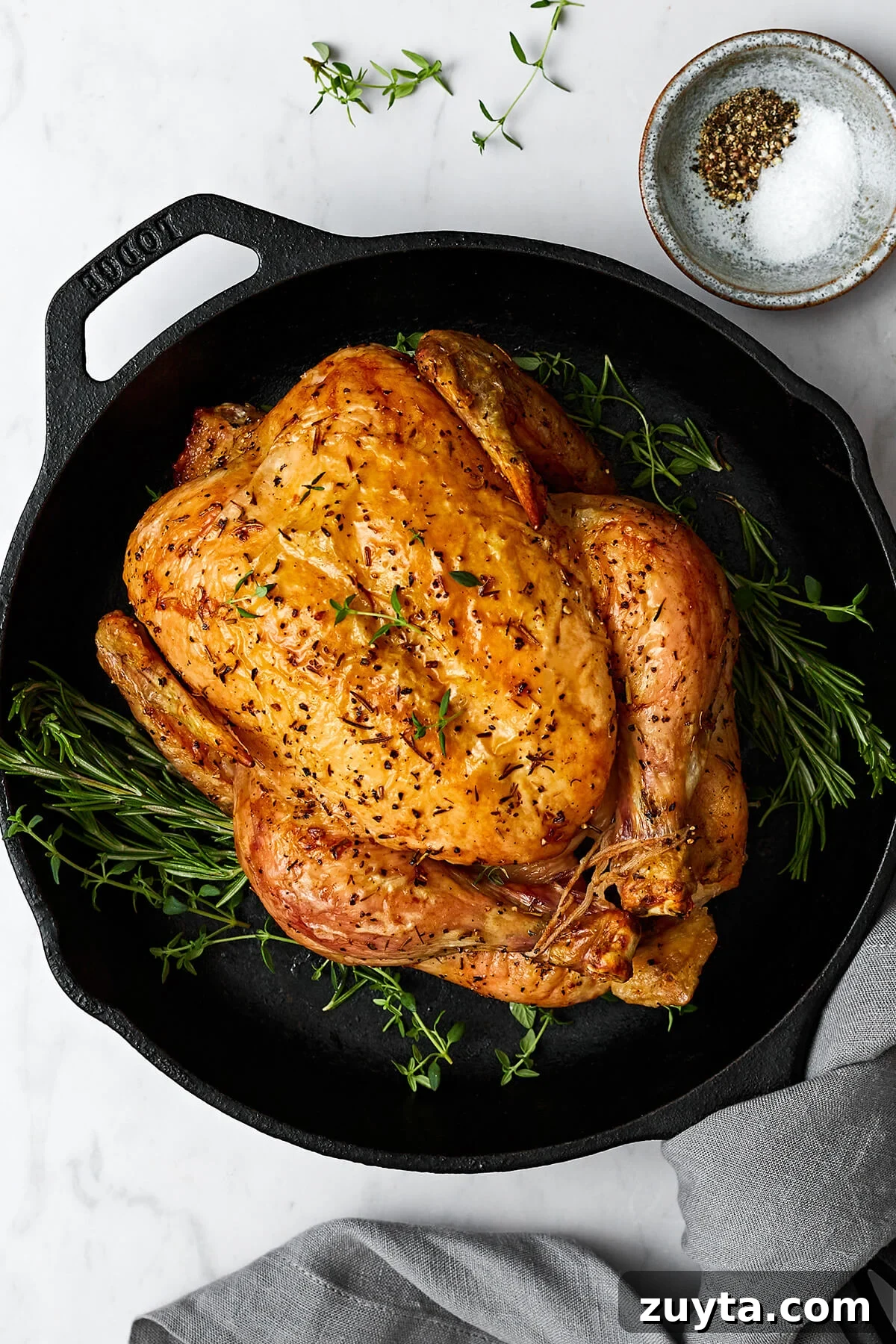 Over 60 Mediterranean Diet Recipes for Every Meal 83 Whole roast chicken in a skillet