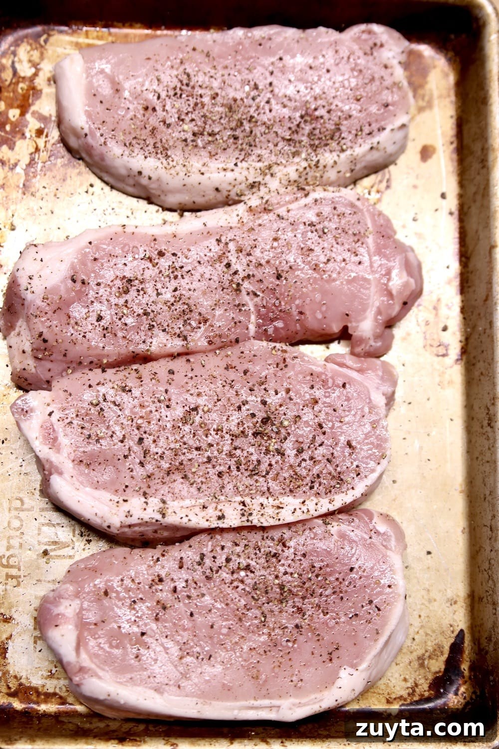 How to grill pork chops sheet pan with 4 pork chops for grilling
