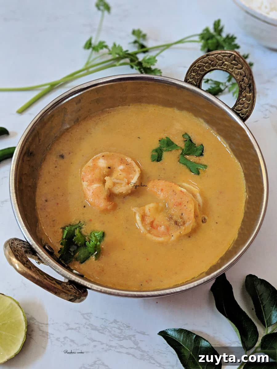 Mangalorean Prawn Gassi: Authentic Coconut Prawn Curry 9 Prawn gassi curry served in a small kadhai
