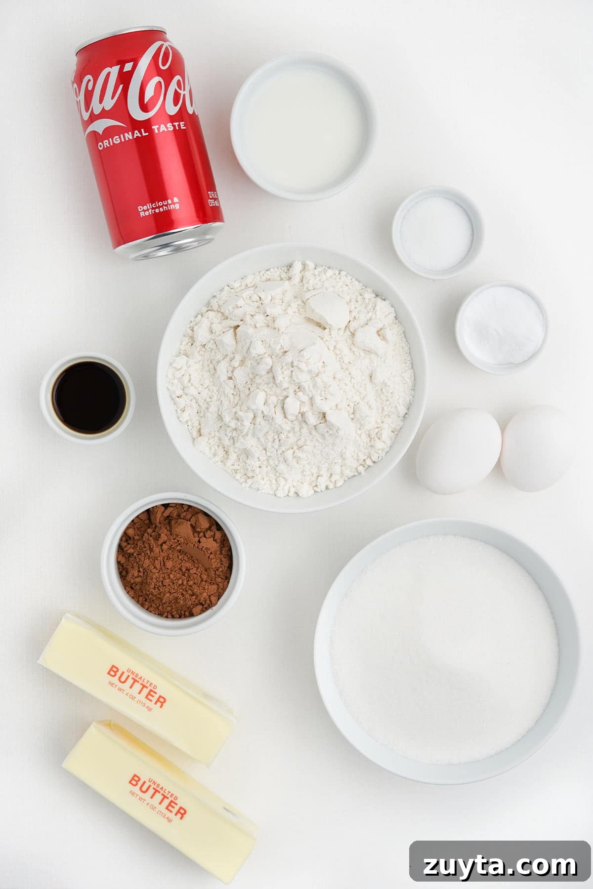 Copycat Cracker Barrel Coca-Cola Cake Recipe 3 Ingredients to make coca cola cake on the table.