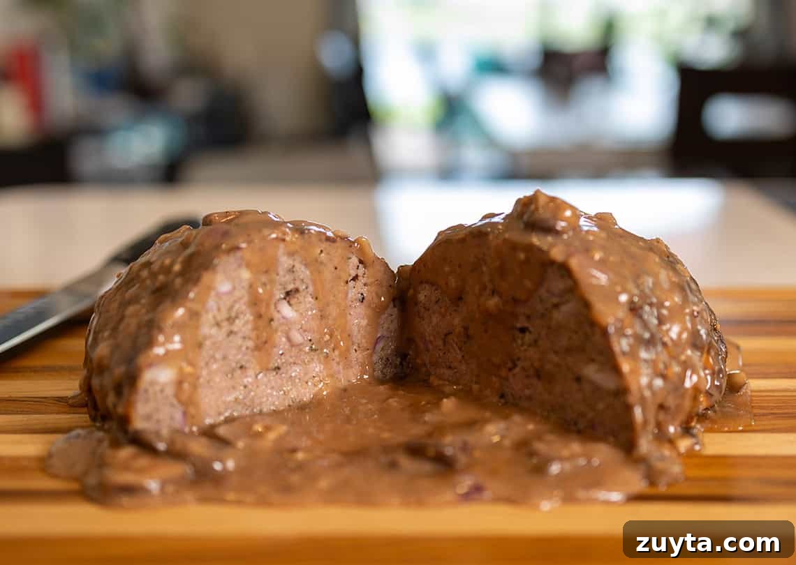 Ninja Woodfire Smoked Meatloaf with Creamy Mushroom Gravy 2 Ninja Woodfire Smoked Meatloaf