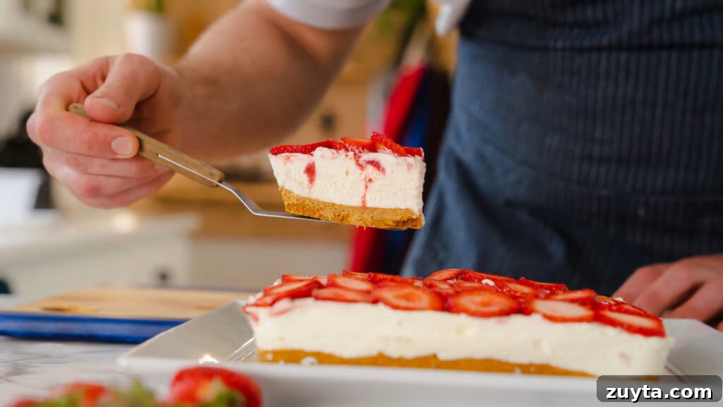 No Bake Strawberry Cheesecake Squares
