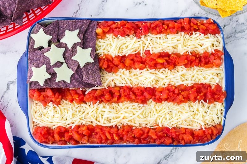 Patriotic American Flag 7 Layer Dip for Fourth of July 15 American Flag 7-Layer Dip final