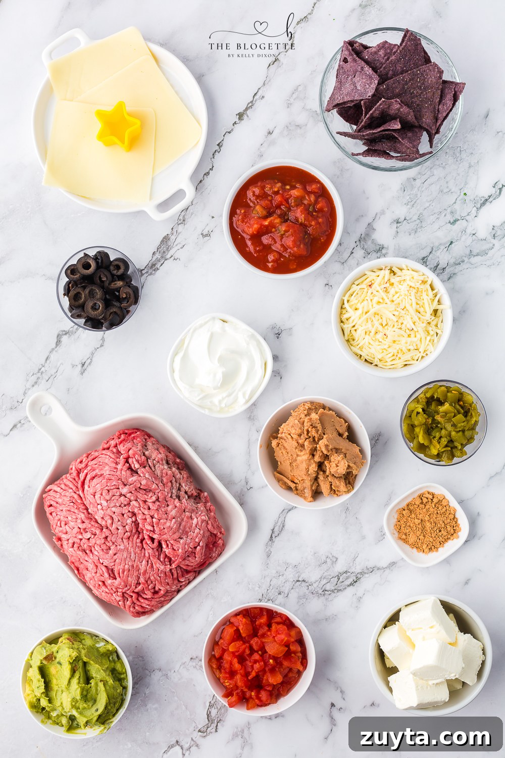 Patriotic American Flag 7 Layer Dip for Fourth of July 3 Ingredients