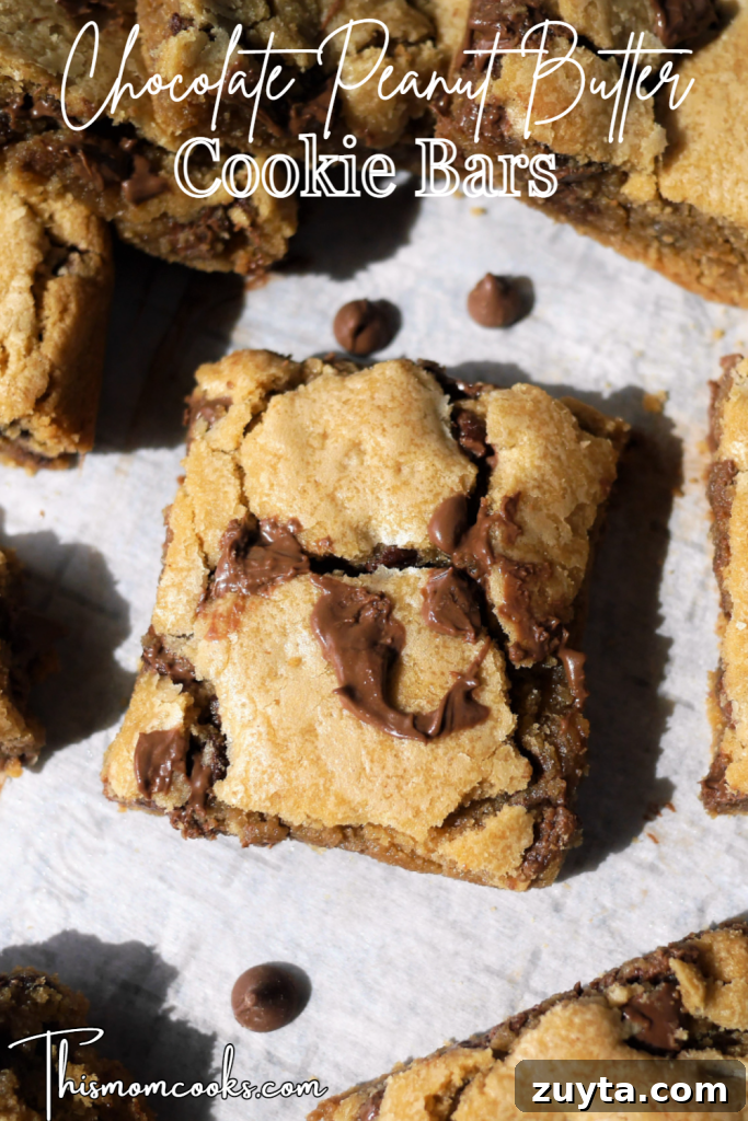 Chewy Chocolate Peanut Butter Cookie Bars with Chocolate Chips 7 img 6031 7