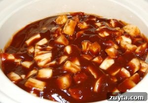 Apple BBQ sauce mixed in bowl
