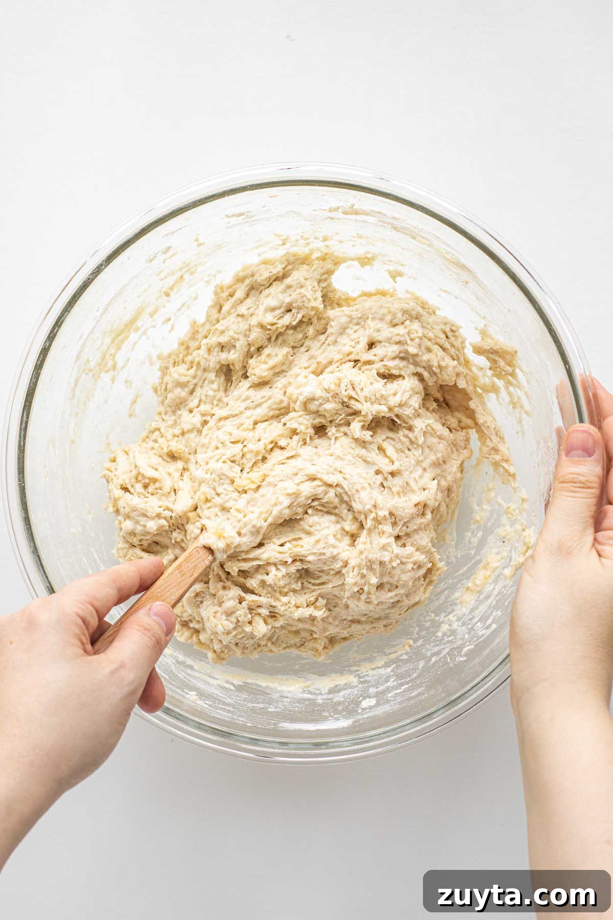 Make Sourdough Sandwich Bread in One Day 5 Mixing ingredients to create the dough.