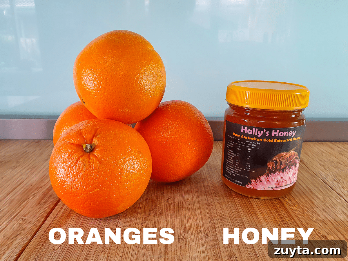 Homemade Orange Popsicles Recipe 3 Orange popsicles ingredients, fresh oranges and honey.