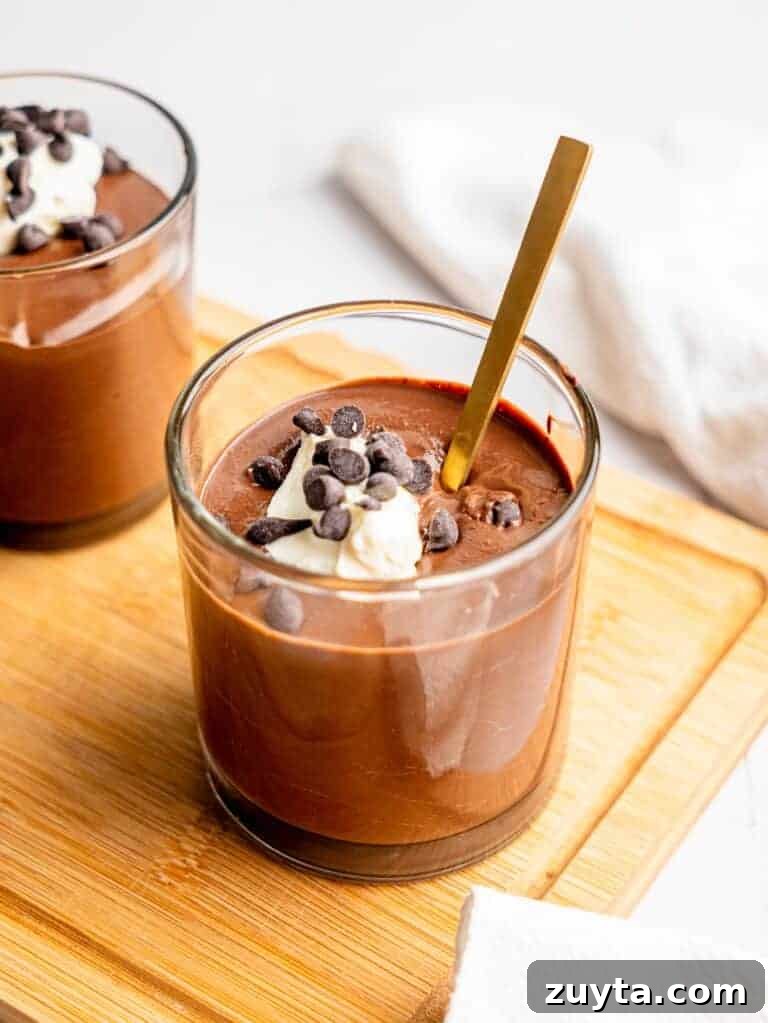 12 No-Bake Dessert Recipes for Parties and Weeknights 7 A glass with cottage cheese chocolate mousse.