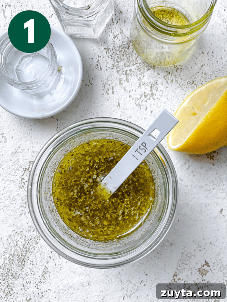 process shot of mixing ingredients for Basic Italian Dressing Recipe [3 Minute] in a jar
