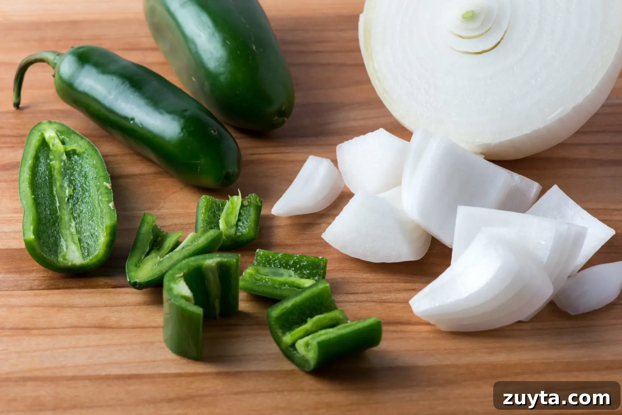 Chopped jalapeño and onion