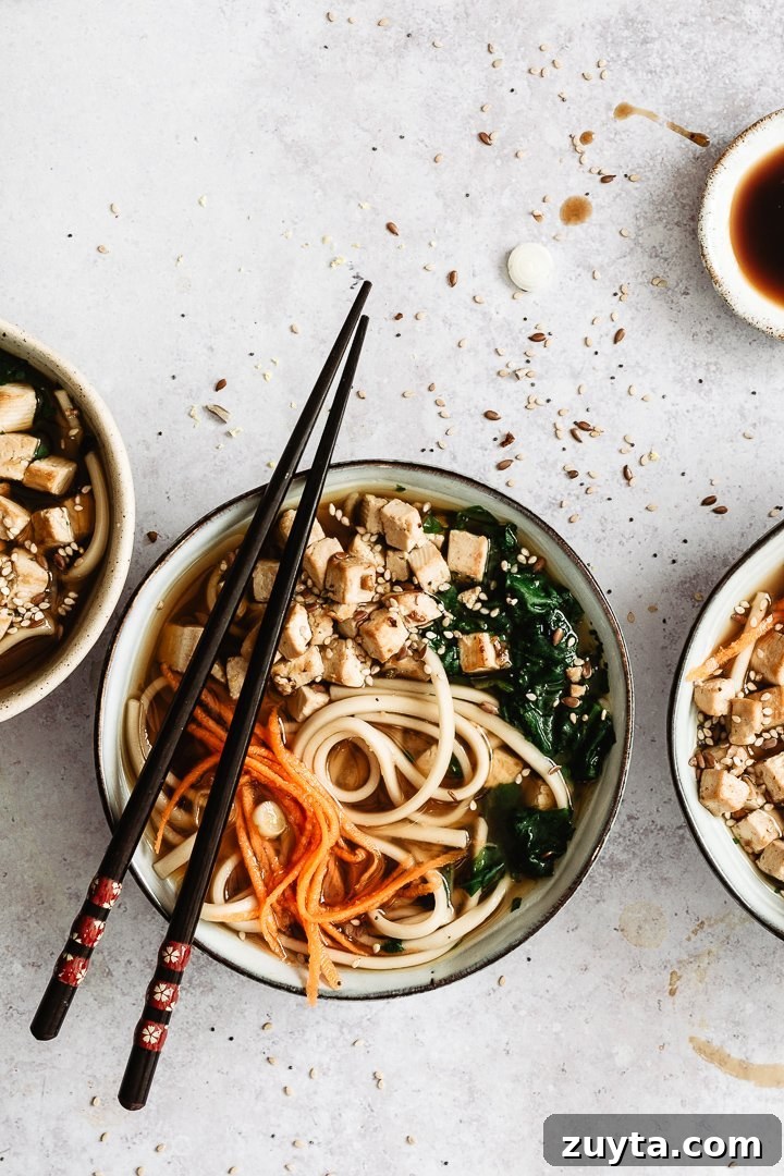 Vegan Miso and Tofu Soup Anyone Can Make 2 Bowl of miso noodle soup