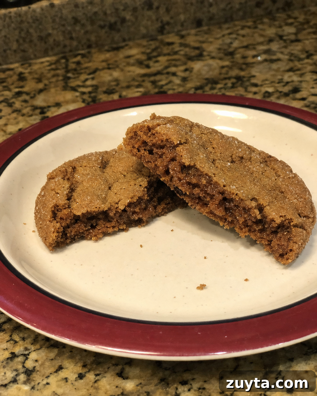 Classic Chewy Molasses Cookie Recipe 3 Old-Fashioned Molasses Cookies ready to serve