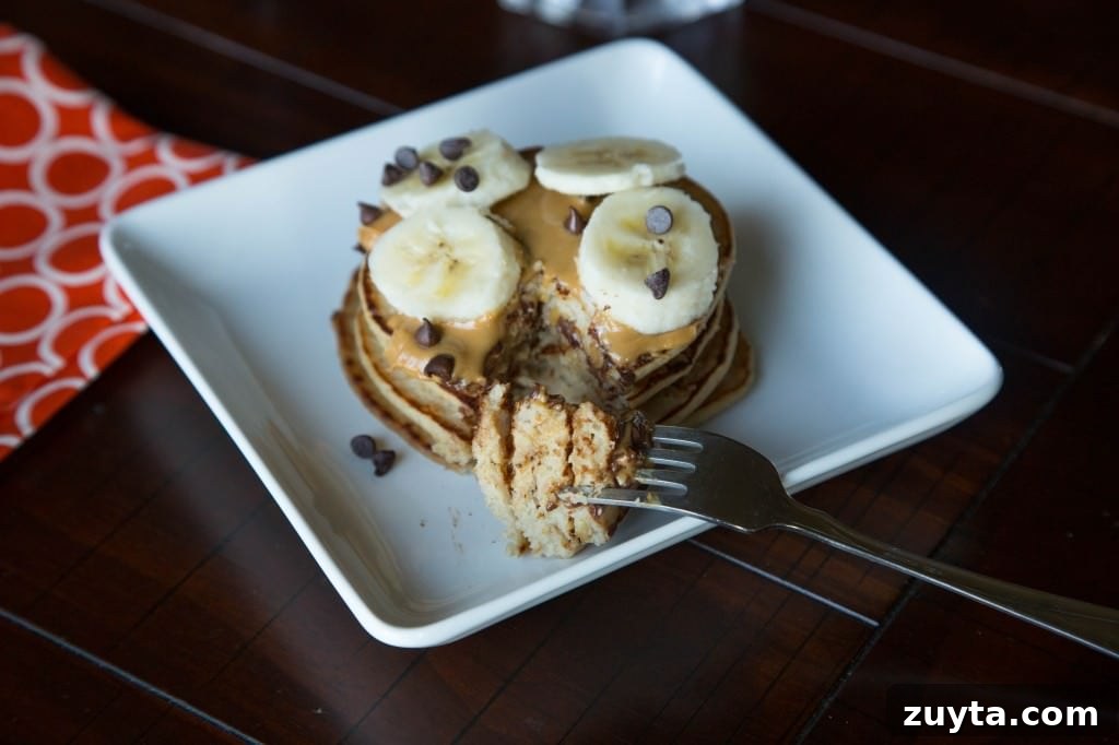 Fluffy Protein Pancakes: High-Protein Breakfast Recipe 3 stack of protein pancakes