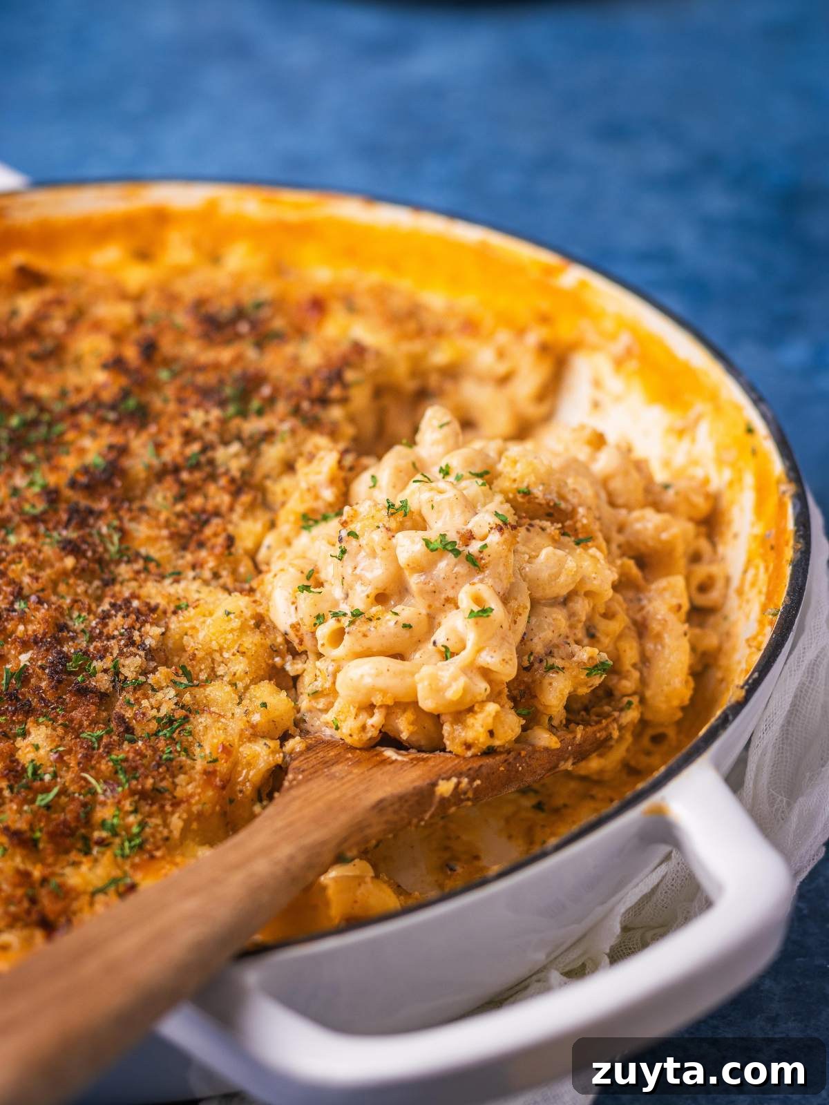 A scoop of creamy pasta with cheese.