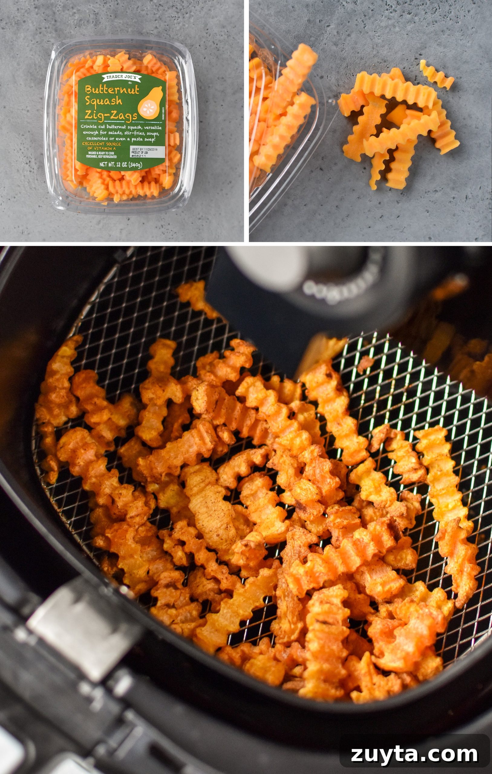 10 Trader Joe's Foods to Cook in Your Air Fryer 10 Trader Joe's butternut squash zig zags made in the air fryer