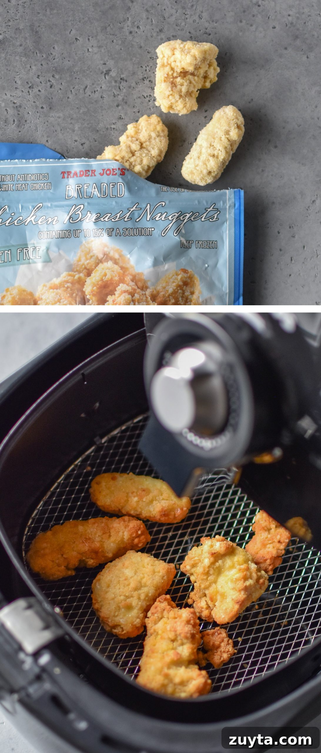 10 Trader Joe's Foods to Cook in Your Air Fryer 6 chicken nuggets from trader joe's made in the air fryer