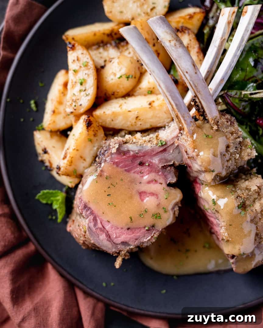 Mustard-Crusted Rack of Lamb Recipe 3 Mustard Crusted Rack of Lamb with Mint Beurre Blanc