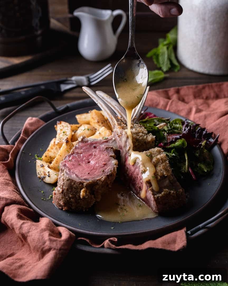 Mustard-Crusted Rack of Lamb Recipe 4 Mint Beurre Blanc for Mustard Crusted Rack of Lamb