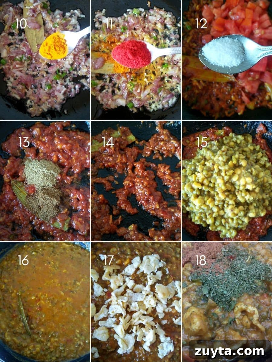 Authentic Bengali Egg Tadka Recipe 4 Sauteing the aromatics with tomato and spices, then mixing dal and egg with the masala.