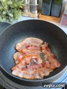 Frying bacon