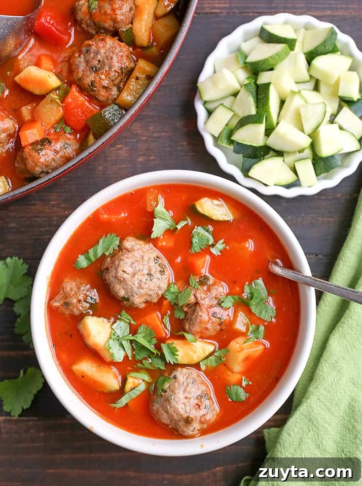 This Paleo Whole30 Mexican Meatball Soup is flavorful, packed with veggies, and so delicious! Gluten free, dairy free, egg free and nut free. This Paleo Whole30 Mexican Meatball Soup is flavorful, packed with veggies, and so delicious! Gluten free, dairy free, egg free and nut free.