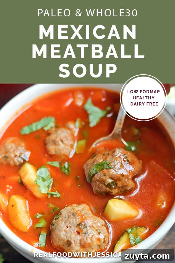 This Paleo Whole30 Mexican Meatball Soup is flavorful, packed with veggies, and so delicious! Gluten free, dairy free, egg free and nut free. This Paleo Whole30 Mexican Meatball Soup is flavorful, packed with veggies, and so delicious! Gluten free, dairy free, egg free and nut free.