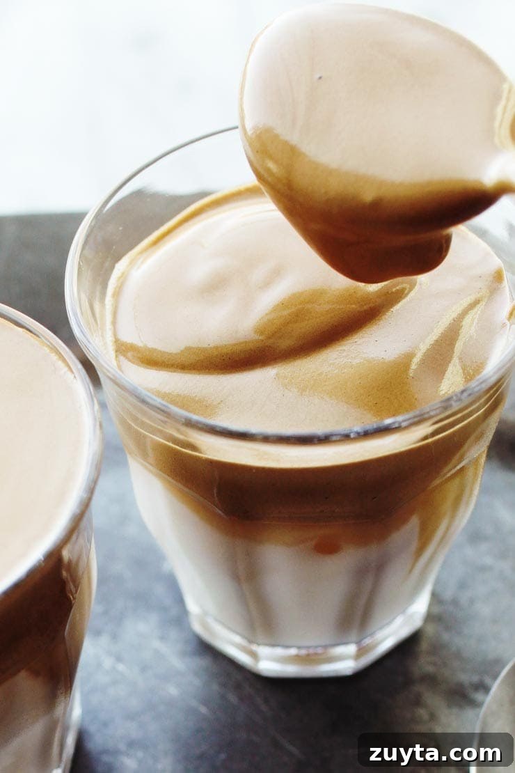How to Make Dalgona Coffee: Whipped Instant Coffee 13 Pouring Coffee