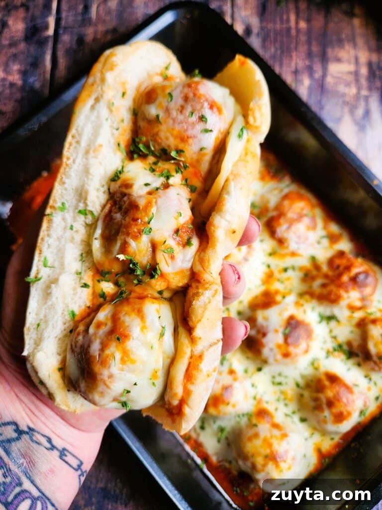 Baked Chicken Meatballs with Mozzarella in Tomato Sauce 7 chicken meatball sub