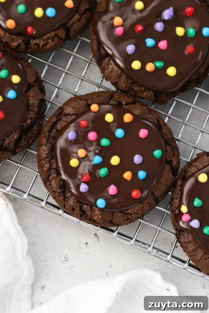 Fudgy Gluten-Free Marshmallow Brownies Recipe 11 Gluten-free cosmic brownie cookies with chocolate ganache and rainbow bit sprinkles