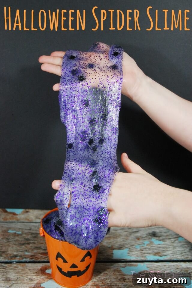 Halloween Spider Slime - fun holiday play for kids! #ad #GameOnTheGo | The TipToe Fairy
