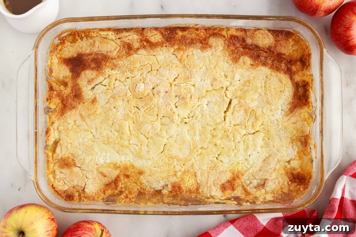 Classic Apple Dump Cake Recipe with Cinnamon 8 easy apple dump cake in a baking dish