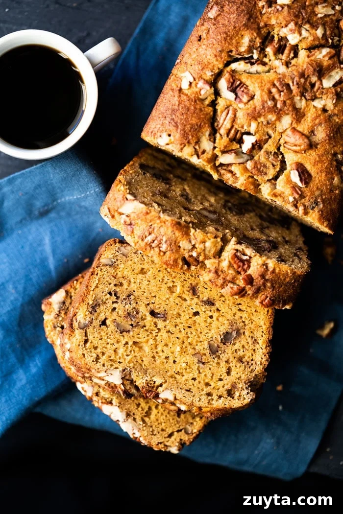 Keto Banana-Style Bread (Gluten and Grain Free) 2 Freshly sliced keto banana bread with coffee